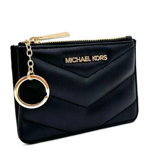 Michael Kors Jet Set Travel Small Top Zip Coin Pouch with ID Holder Black